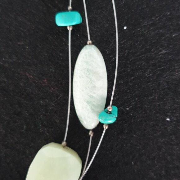 Vintage Silpada Retired Sterling Serpentine, Amazonite & Howlite Bead Necklace - Picture 6 of 12